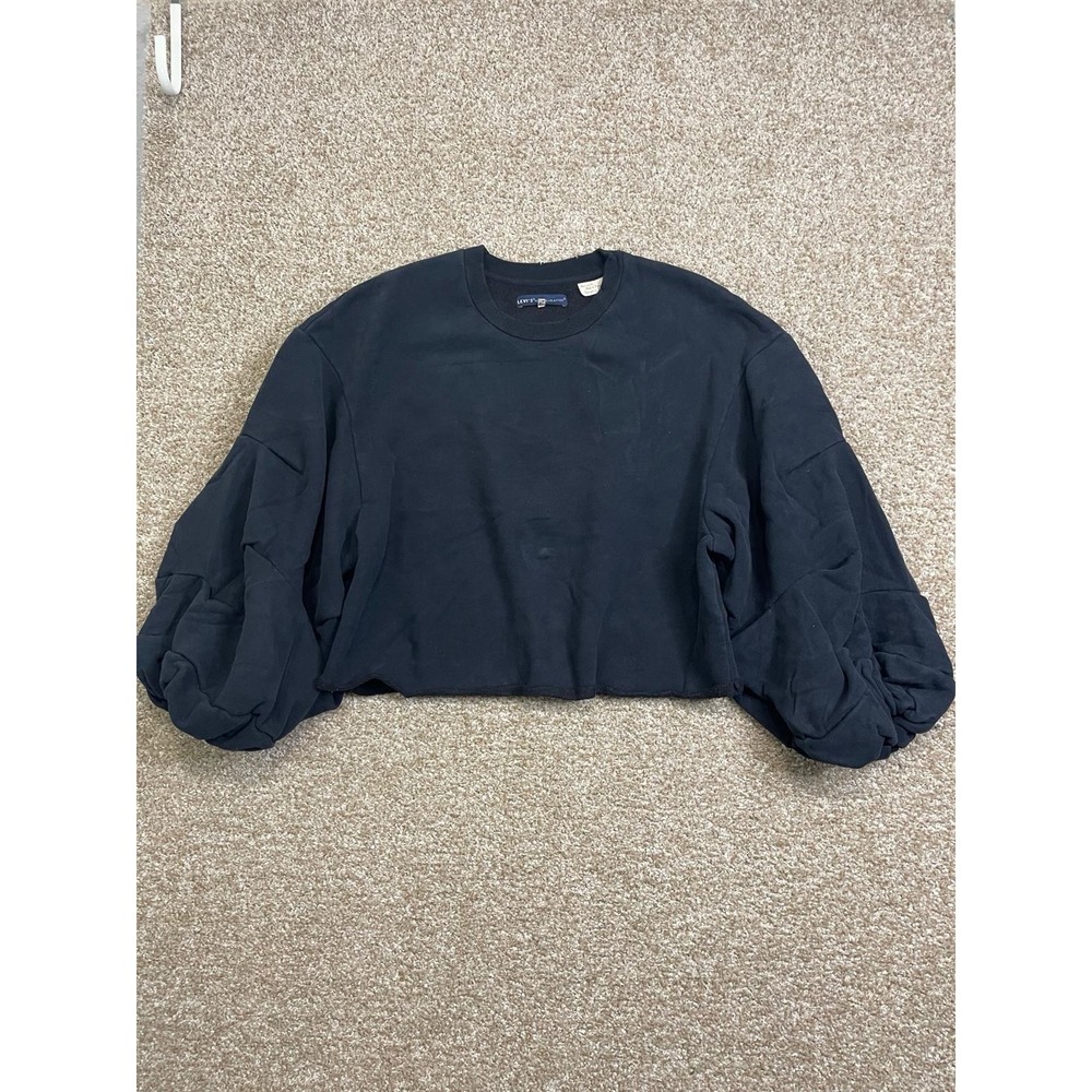 Levis Made & Crafted Sweater Womens XS Black Textured Crewneck Pullover